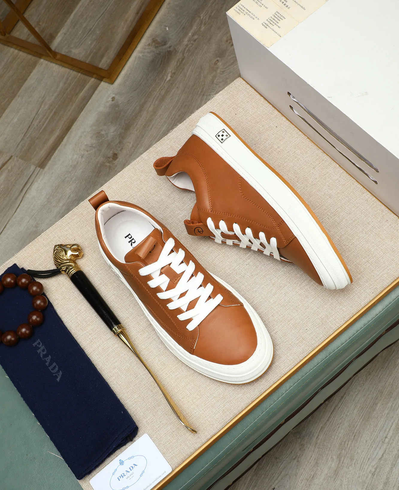 Men's men's shoes 💰420 high-end version. PRADA (Prada) men's casual style, compare the quality at the counter 🧚🏿♂️Imported cowhide fabric 🐎Water-dyed comfortable and soft cowhide lining for feet 🐂Genuine leather outsole with label 🎉 Size 38-44. Can be customized for 45💥🏆